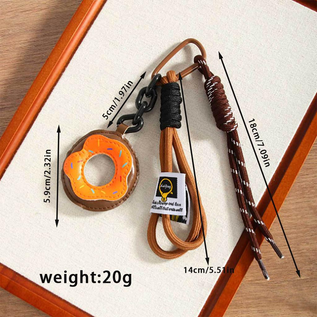 New donut leather Maillard color bag pendant, keychain, mobile phone lanyard pendant.