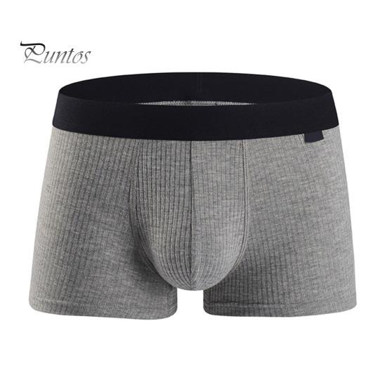 Pánské boxerské spodní prádlo Středně pas, U-konvexní žebrované šortky Kalhotky Prodyšné Elastické Pohodlné spodky