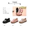 Girls Kids Black Princess Leather Shoes Korean British Style Soft Sole Flat Shoes