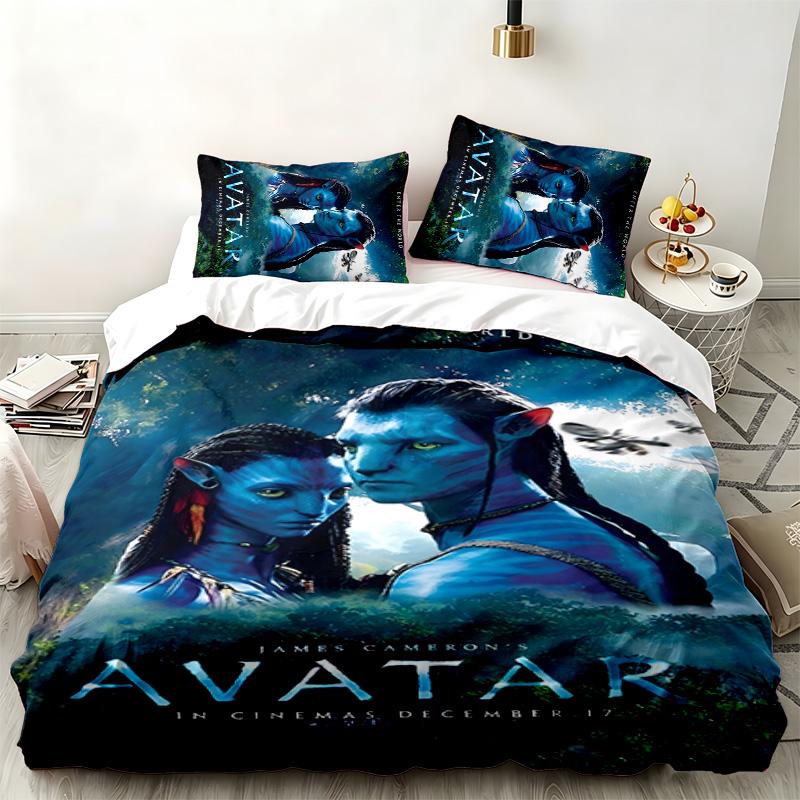 Ensemble 3 pièces Avatar Parfait pour la chambre à coucher Ensemble de literie confortable comprenant une housse de couette et deux taies d'oreiller Idéal pour un anniversaire ou Noël