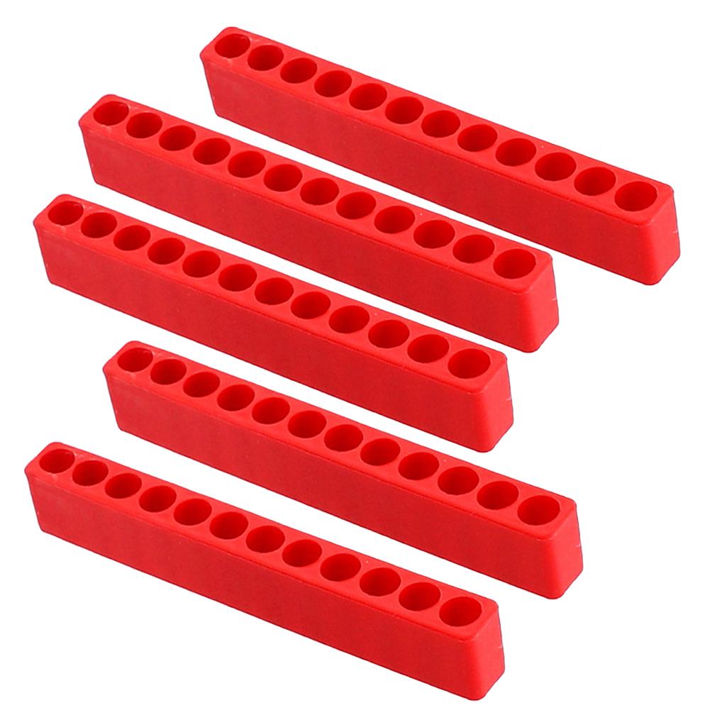 5pcs 12 Holes Screwdriver Bit Holder 1/4 Inch Hex Shank Screwdriver Drill Bit Bracket Plastic Screw Driver Storage Stand
