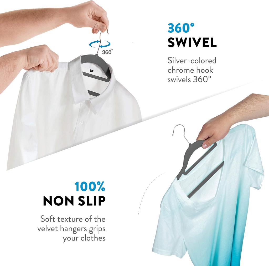 10/20 Pieces of High-End Velvet Clothes Hangers, Non-Slip Flocked Felt Clothes Hangers, Solid Clothes Hangers, Heavy-Duty Clothes Hangers