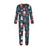 Family Matching Christmas Print Pajama Set Long Sleeve Neck Top and Pants for Parents and Kids