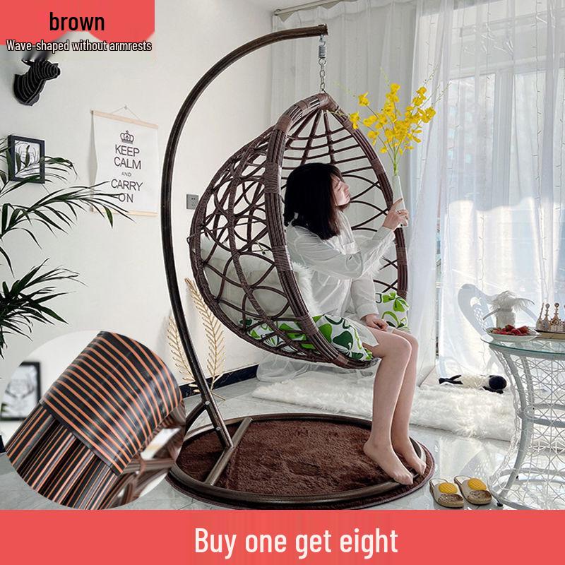 Double Wicker Hanging Basket Chair: Indoor/Outdoor Bird's Nest Swing Chair for Balcony & Leisure