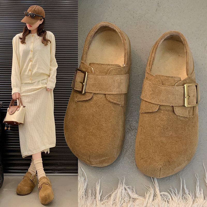 New Korean Version Autumn and Winter Shoes Deep Mouth 2025 Retro Soft-soled Single Shoes Mori Boken Classic Versatile Two-wear Doudou Shoes