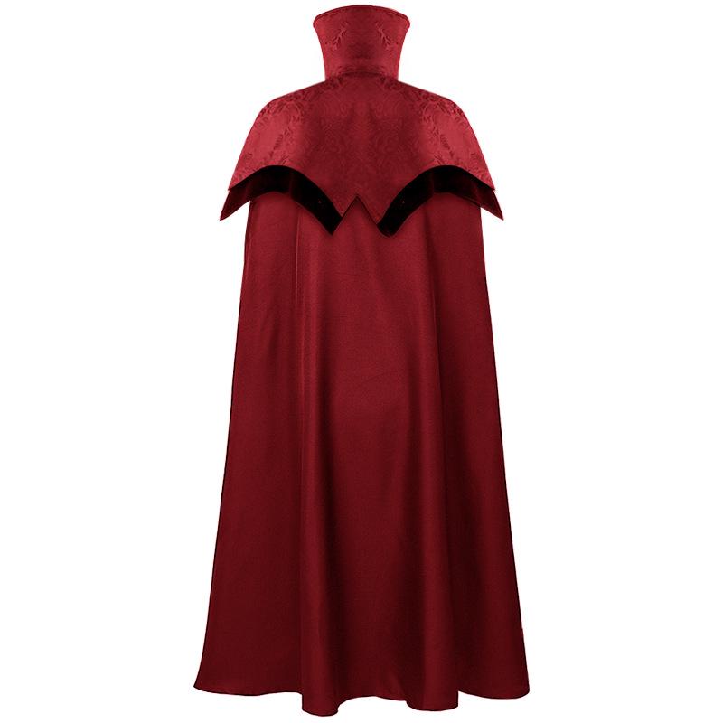 

Men s Medieval Cloak with Stand-Up Collar and Frog Button for Christmas and Halloween Performances One Size