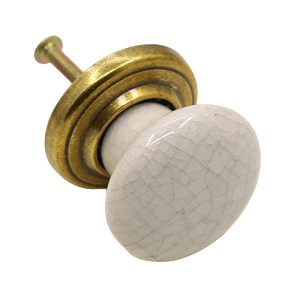 Round Door Knobs Handmade Ceramic Vintage Look Small Furniture Handles For Bedside Tables Bookcase