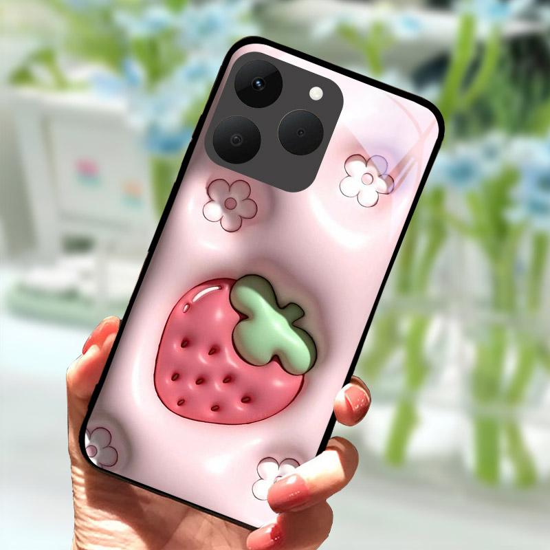 Luxury Tempered Glass Case For Realme 15T 5G Shockproof Hard PC Phone Case For Realme 15 T RMX5112 Cover Camera Protection Funda