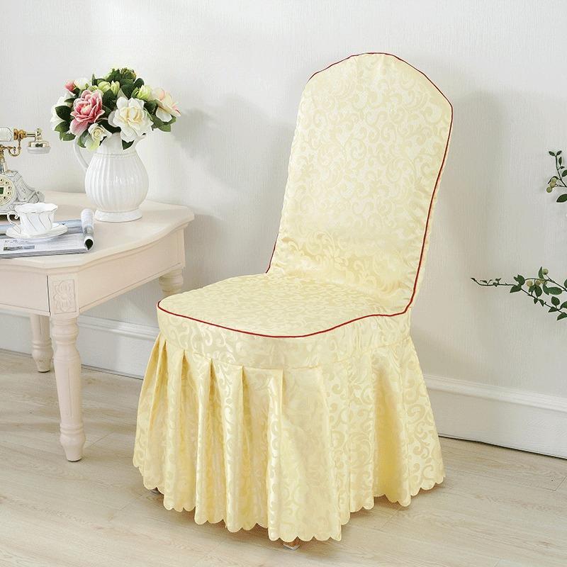 Printed Chair Cover Elastic Spandex Universal Wedding Chair Cover Hotel Catering Party Specific Skirt Style Cushion Anti Slip Protective Covers