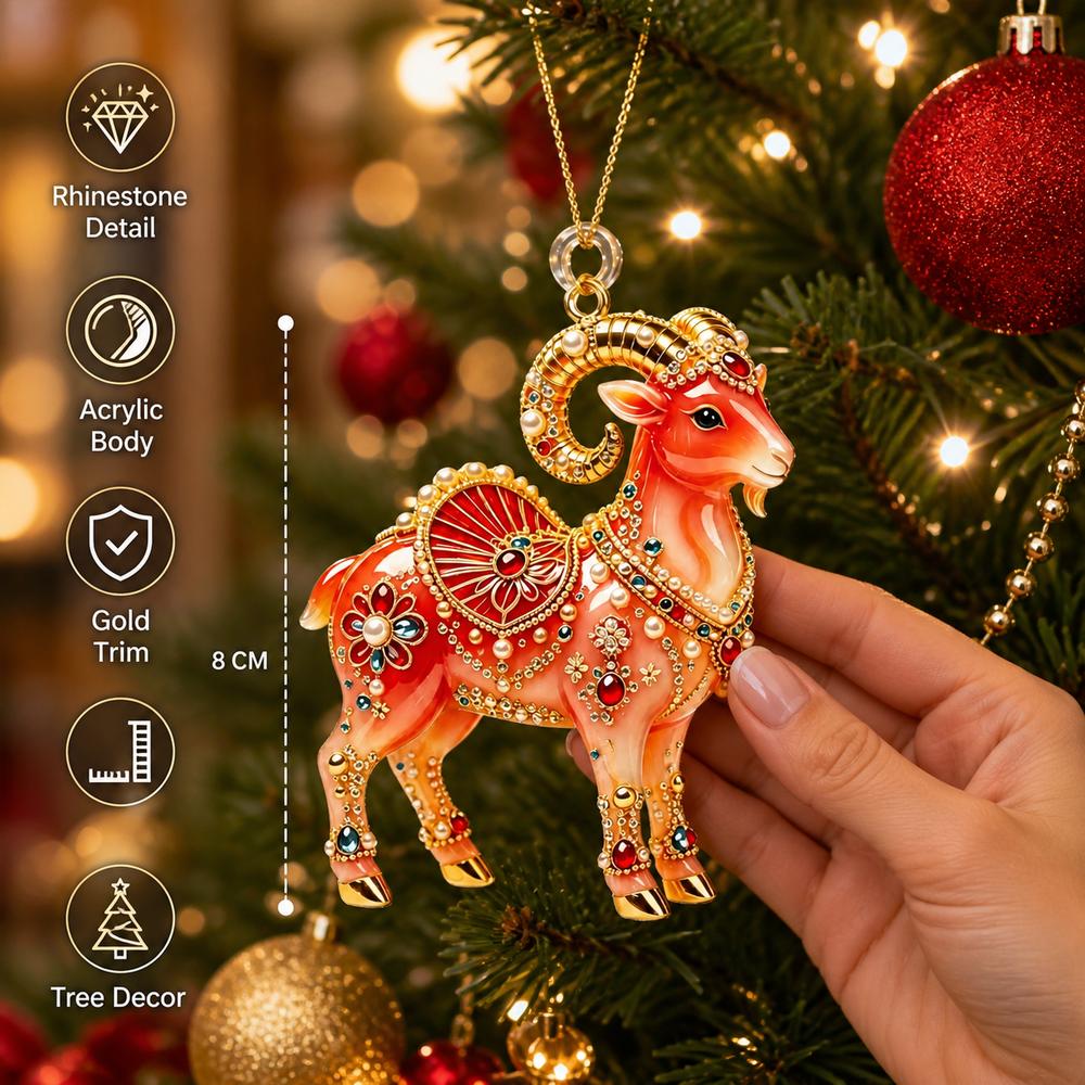 Acrylic Goat Hanging Ornament 2D Flat Animal Hanging Decoration Goat Pendant  Shop Window Display