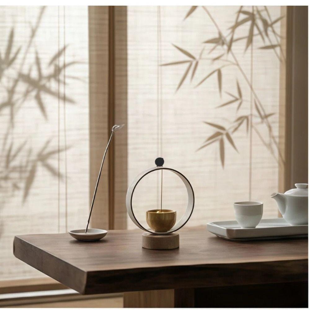 Circular Frame Singing Bowl Set Clear Tone Yoga Wind Chimes Desktop Meditation