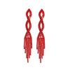 Nicht verblassende lange rote Ohrringe mit Fransen