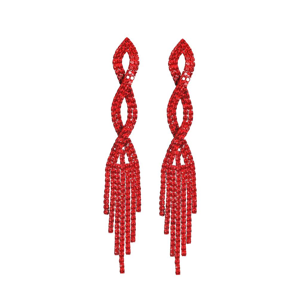 Nicht verblassende lange rote Ohrringe mit Fransen