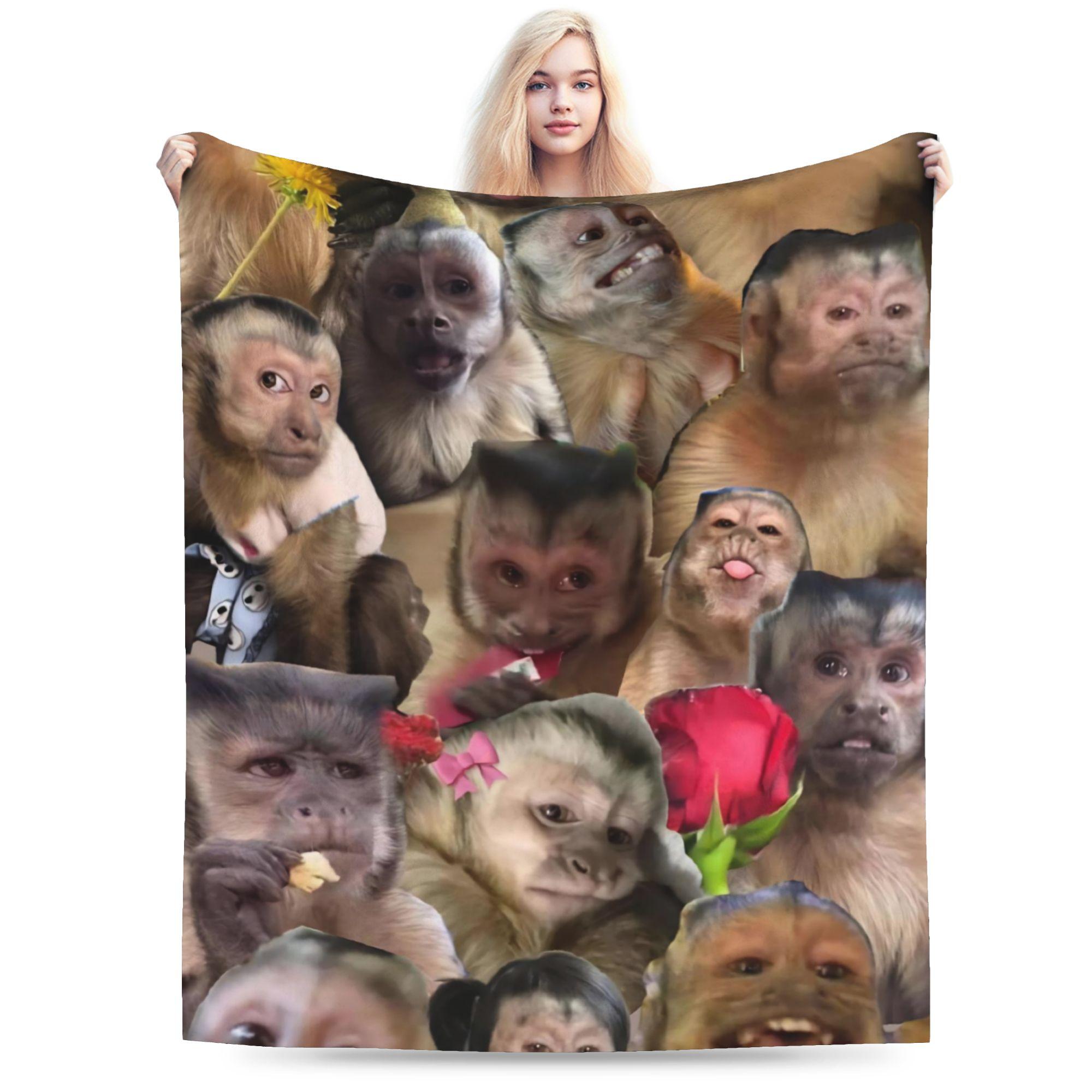 

Funny Monkey Cartoon Blanket Warm Cozy Fluffy Throw Blankets for Sofa 50x60 Inch Multisize Bedspreads 75x100cm (30x40inch)