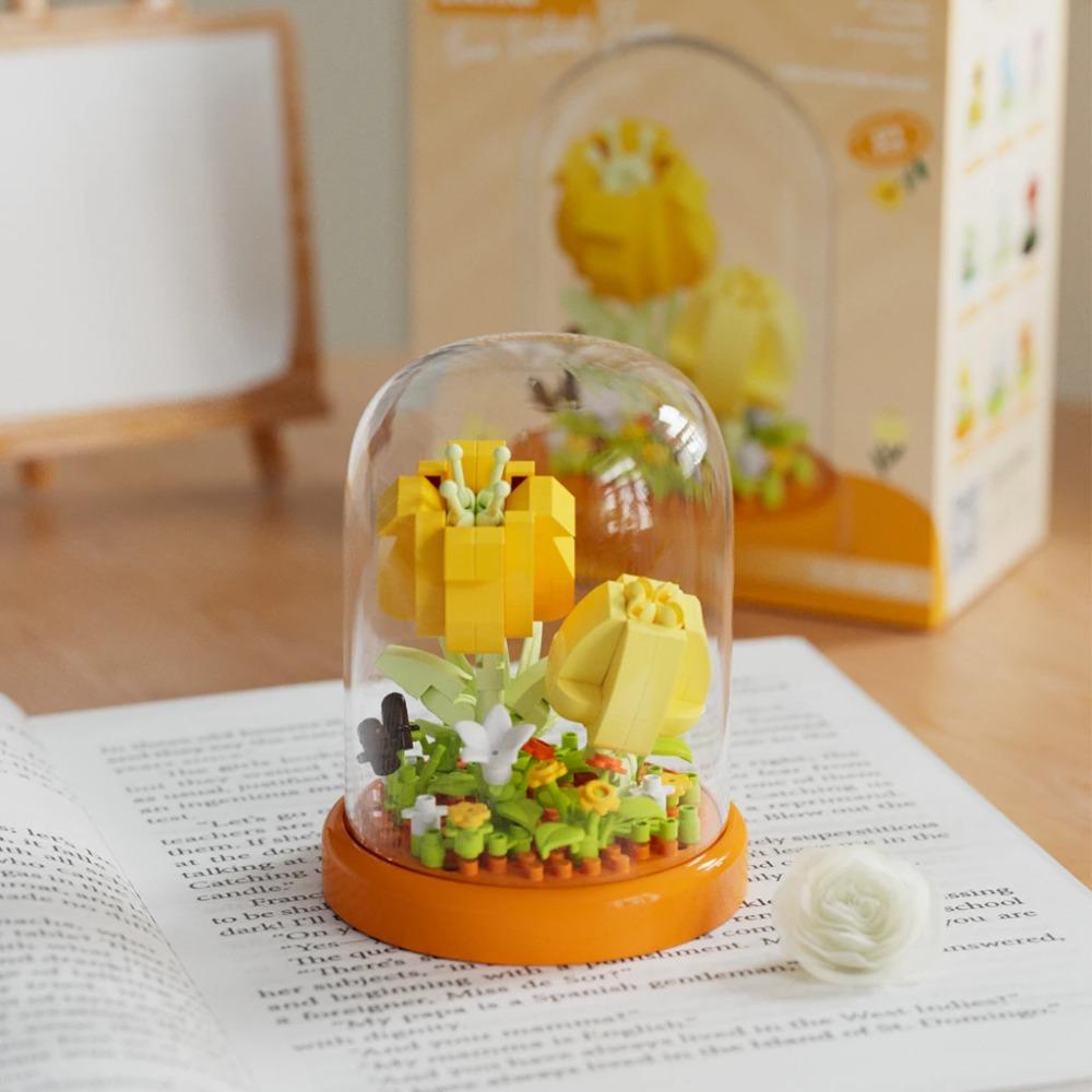 Eternal Flower Bouquet Assembly Blocks Children's Toy Mini Brick Particle Girl Series Rose Bundle Valentine's Day Birthday Gift