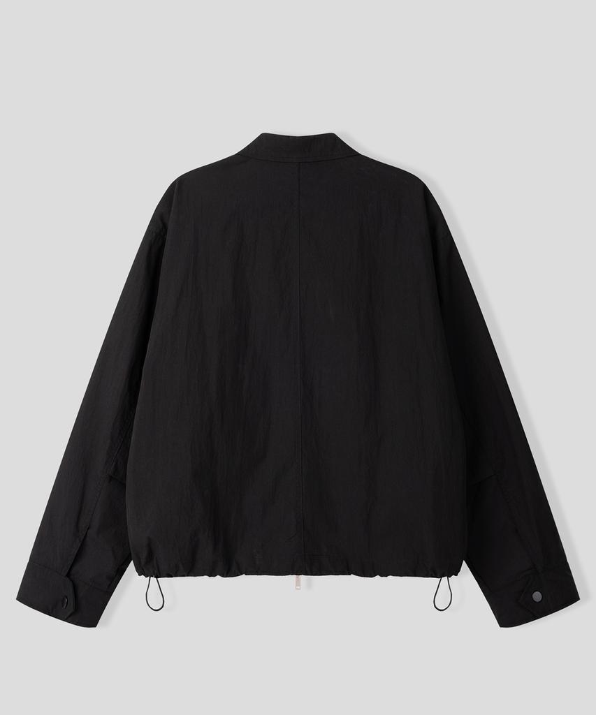 Black Moment Daily Light Windbreaker Cotton Jacket [Black]