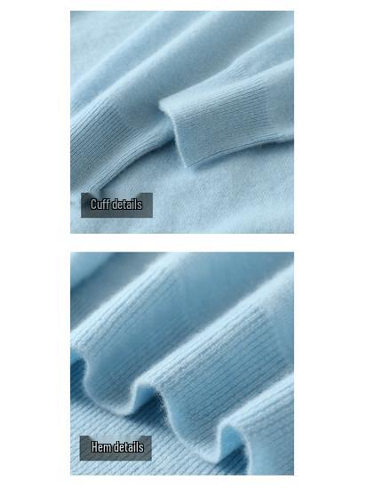 Men's 100% Pure Wool Half-High Neck Sweater - Solid Color, Business Casual Knit Base Layer Top