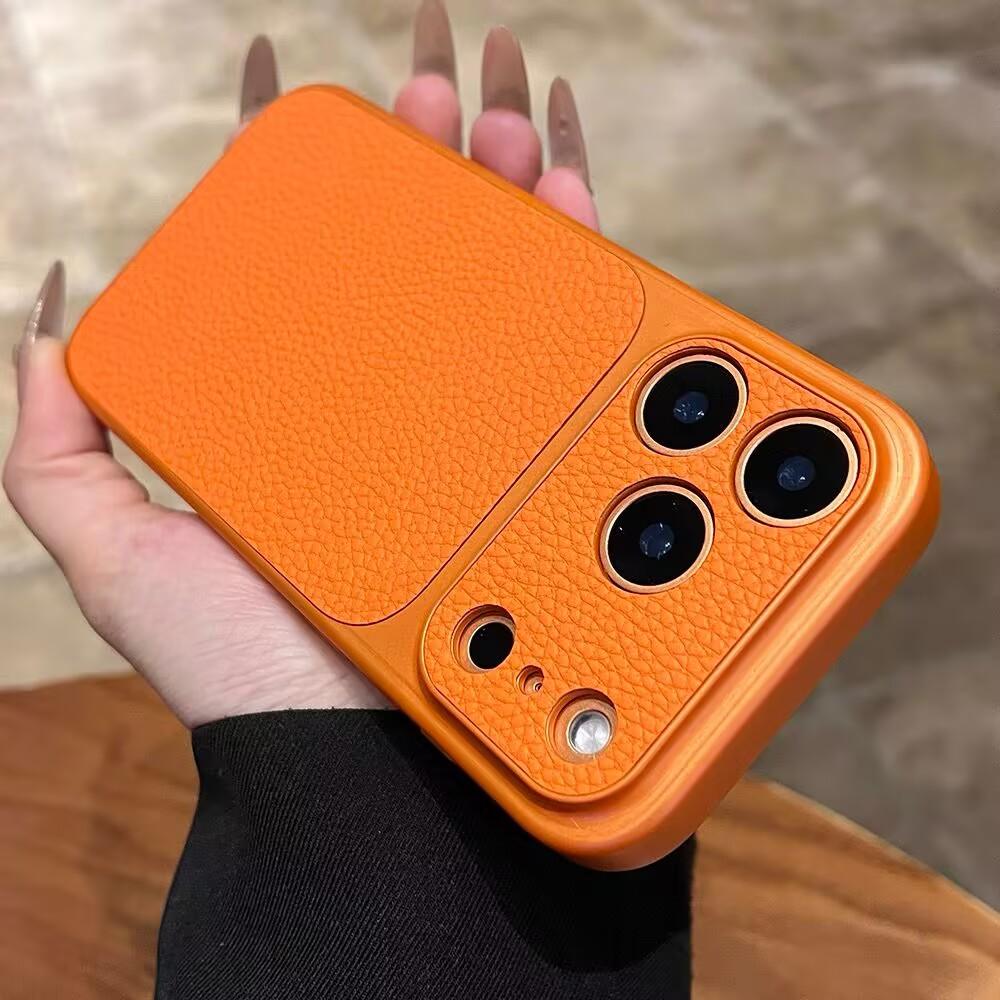Lychee Leather Shockproof Phone Case For iPhone 17 Air 16 15 14 13 Pro Max Instantly Turn 17Pro Full Bumper Matte Cover