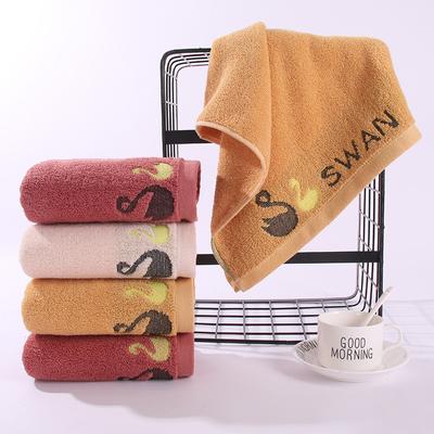 Pure Cotton Double-sided Embroidered Face Wash Towel Thickened Swan Embroidered Couple Towel