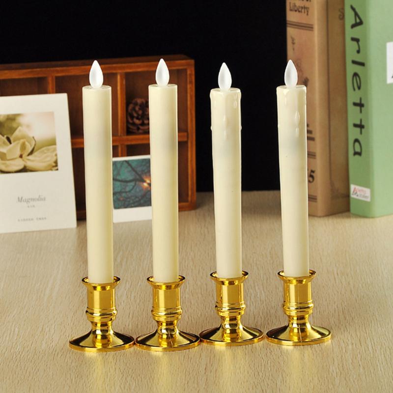 2pcs Window Candles Flickering Flameless LED Electric Lights With Candle Holder 2pcs Window Candles Flickering Flameless LED Electric Lights With Candle Holder