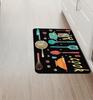 American Retro Kitchen Carpet Mat Rug Soft Washable Non-slip Floor Mat Vintage Utensil Pattern Ideal for L-shaped Kitchen Rug