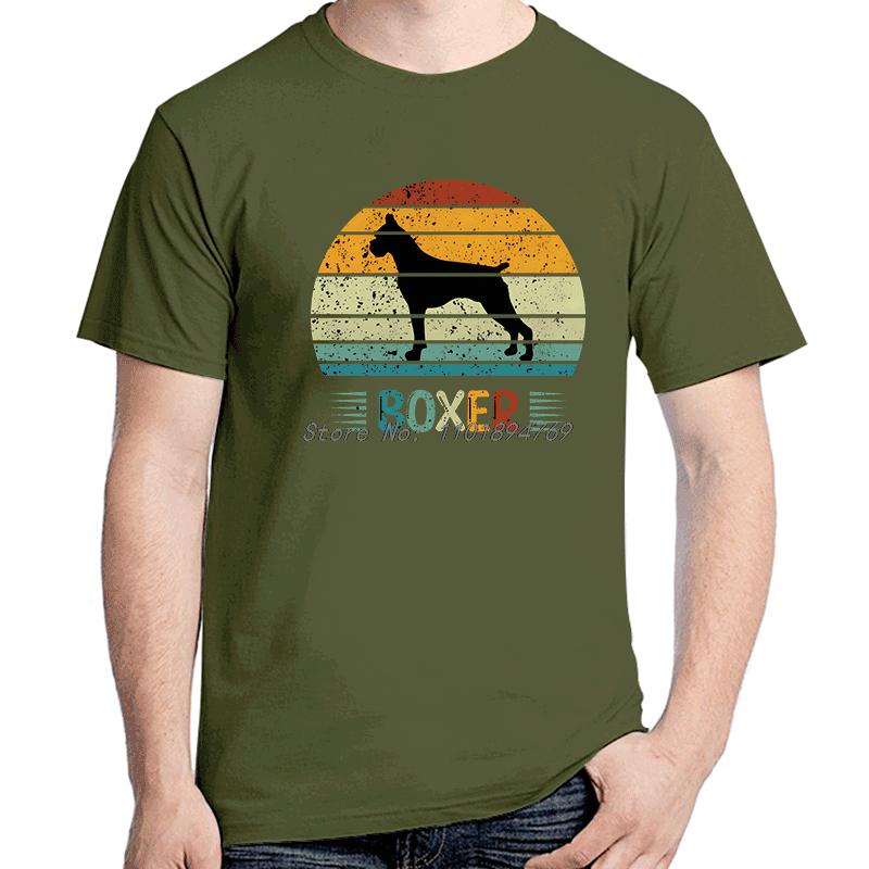 Funny Boxer Vintage Retro Sunset Graphic Tees Lover Dog Tshirt Summer Short Sleeve Tshirts Cotton Unisexs Print T Shirt