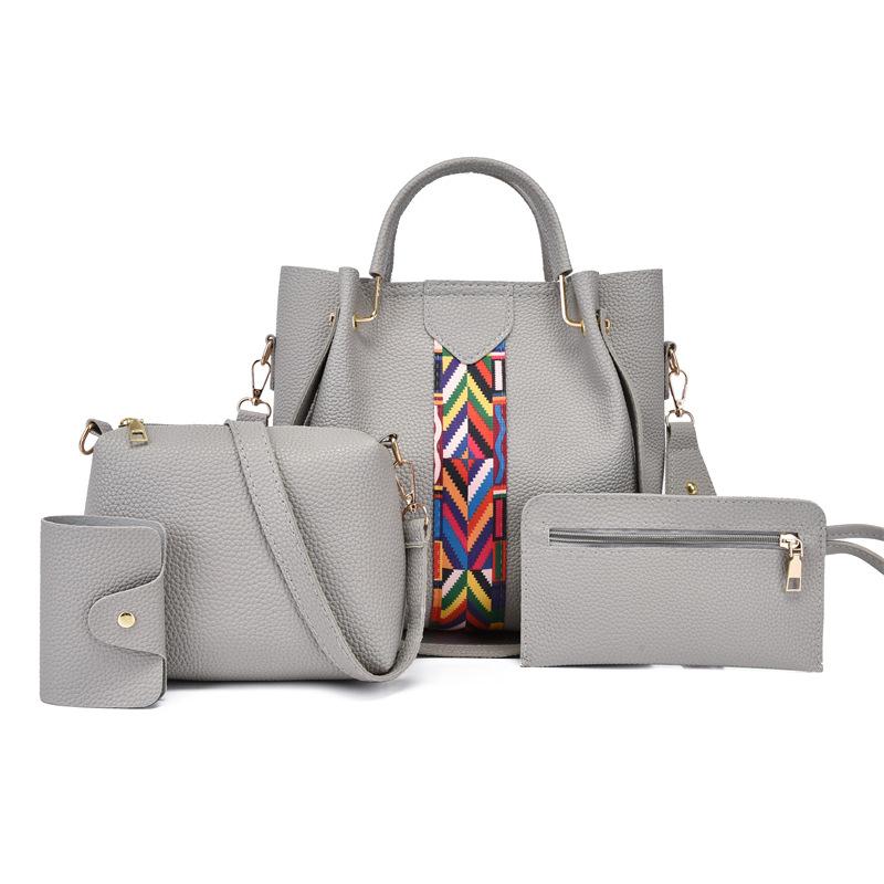 Set Damentasche mit Litschi-Muster, modische One-Shoulder-Tasche, leicht anzuheben und Cross-Bag