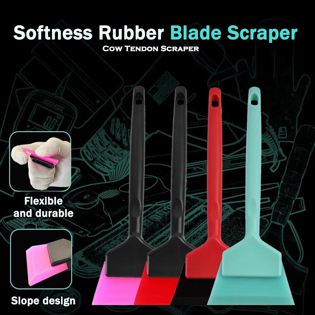 Long Plastic Handle Anti-Slip Car Tint Squeegee Replaceable Soft Rubber Blade PPF Scraper Window Water Cleaning Remover