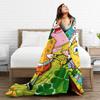 Soft Blanket Children Camping SpongeBobs Bikini Bottom Scene Throw Blanket  Flannel Bedspread For Home Decor Sofa Bed Cover