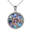 Meeresschildkröten-Halskette Sterling Silber Liebesherz Mutter Kind Schildkrötenanhänger Halskette Schildkrötenschmuck Geschenke A Halsketten für Frauen