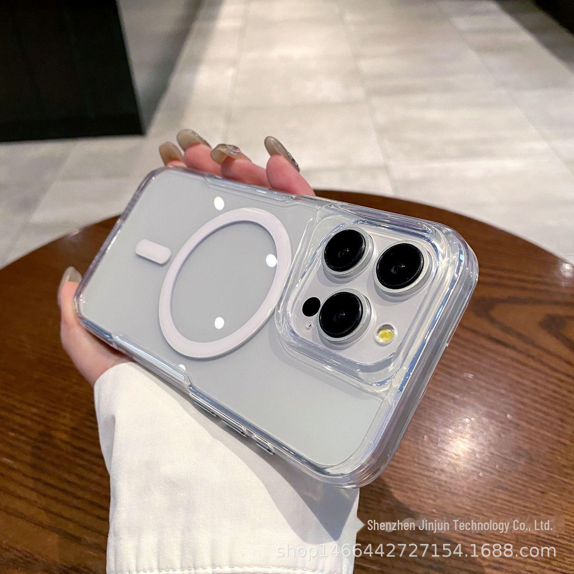 

Прозорий магнітний чохол для телефону для iPhone 15/14/16 Pro Max - акриловий дизайн 2-в-1, що фіксується на поясі iPhone 15 Plus