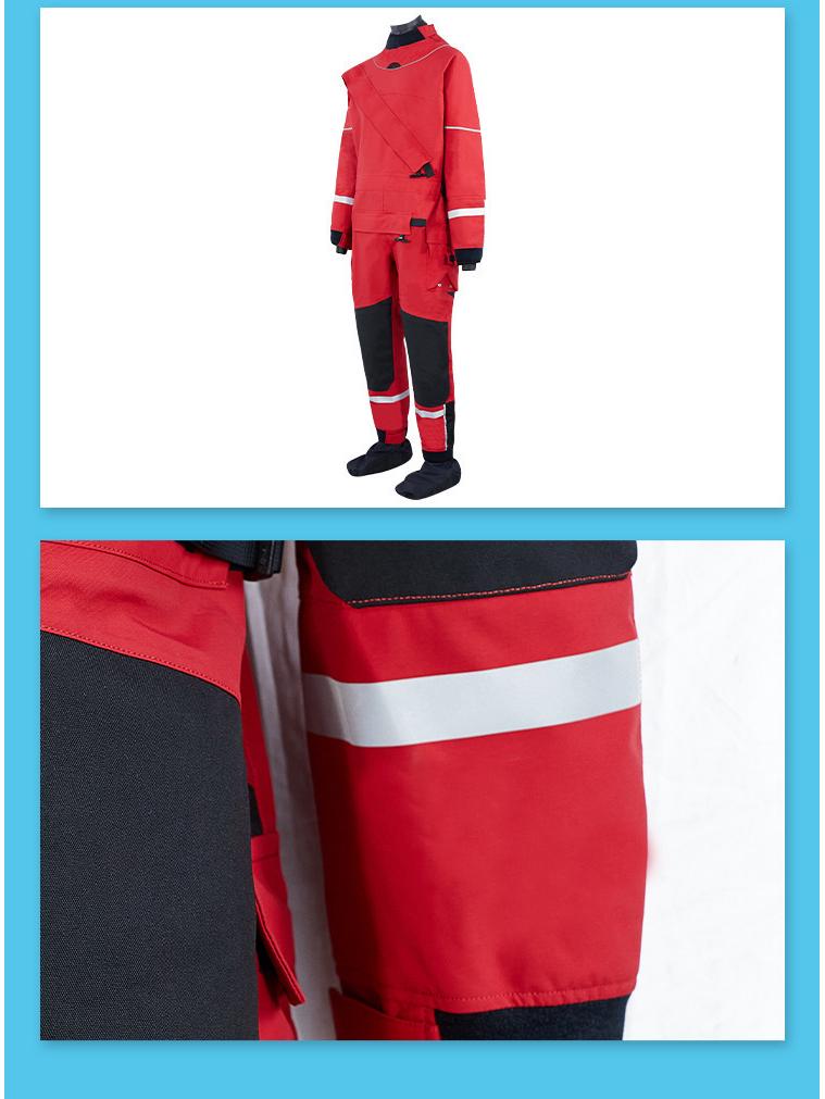 Reflective One-Piece Water Rescue Dry Suit