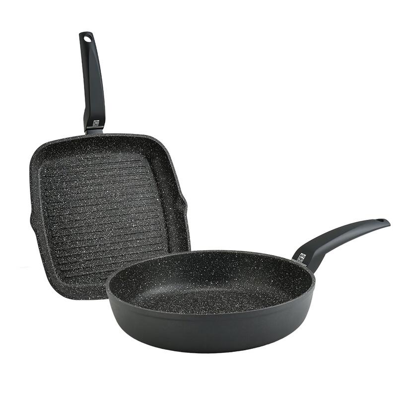 Alluflon Obsidian Non-Stick Frying Pan Set