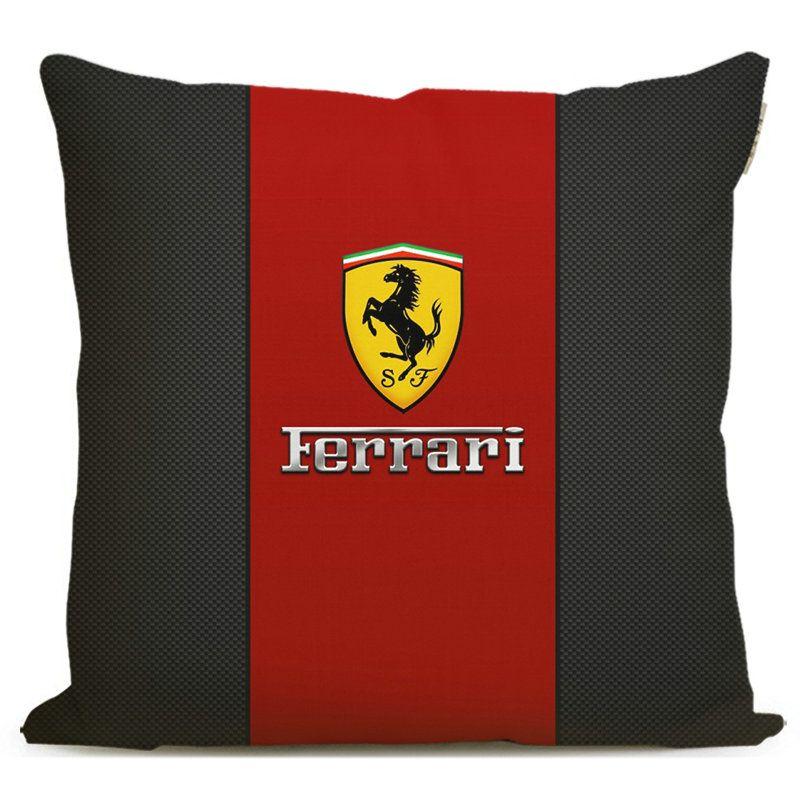 Car Logo Pillow Sofa Decorative Home Print Plush Square Throw Pillow Covers Cushion Decoration For Ferrari SJ Scuderia Ferrari