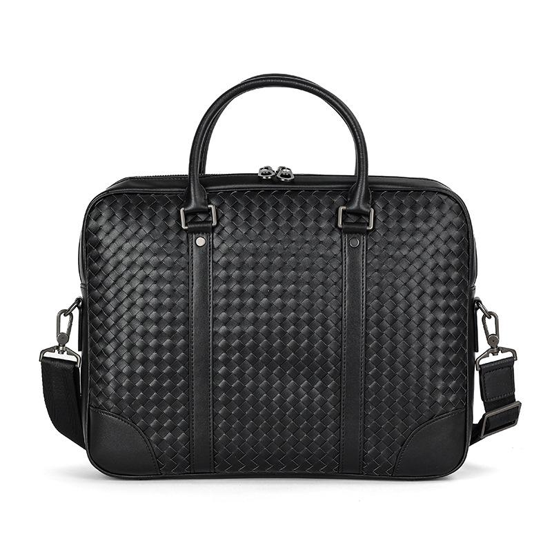 

Мужская сумка из натуральной кожи - Модная сумка на плечо и через плечо, портфель большой вместимости для деловых поездок 29x8x37 cm чёрный