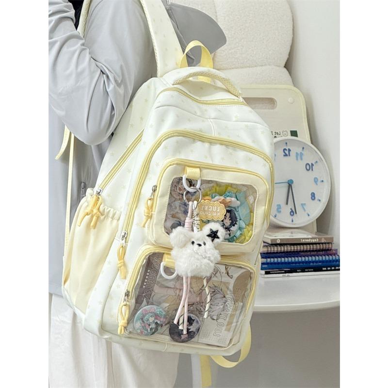 New High-value Fresh and Sweet Dopamine Transparent Bar High School Students Large-capacity Backpack