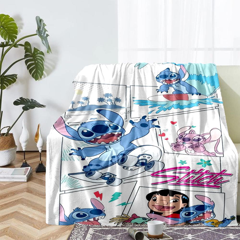 Stitch Theme Printed Blanket - Perfect for Couch, Bed, Travel & Outdoor Use | Machine Washable, Cozy & Durable.