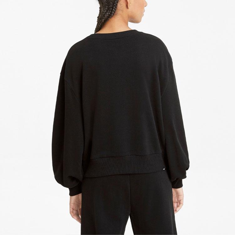 Puma Pulover Sweatshirt cu Mâneci Lanternă în Culoare Solidă cu Gât Rotund Femei Sweatshirt Negru 845597-01
