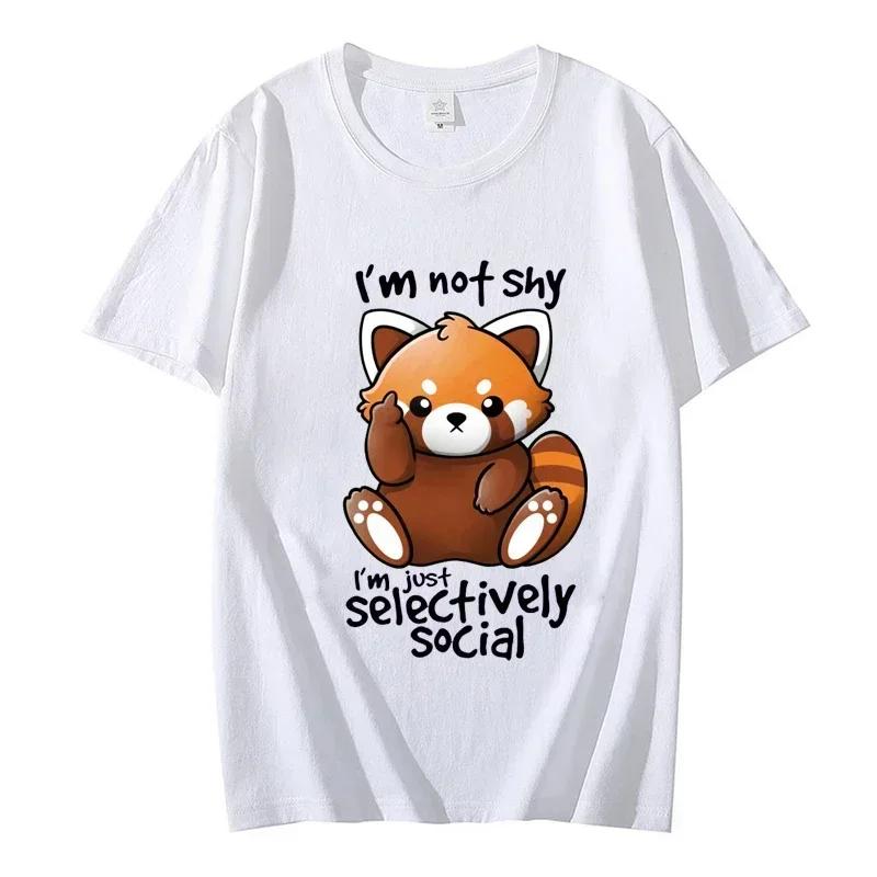 

Shy Red Panda Print T-shirt for Women Clothes Chibi Animal Funny Cute Tshirt Short Sleeve Tee Tshirts Clothing Aesthetic Clothes 4XL