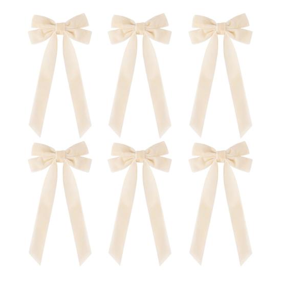 6Pcs Velvet Ribbon Bow Tie Christmas Tree Decorations Xmas Ornaments for Home Party Garland Festive Holiday Decor Indoor Outdoor Use