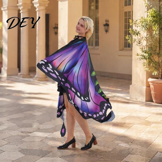 Butterfly Wings Costume Halloween for Women, Adults Fairy Shawl Women Cape Wing Music Festivals, Cosplay Party Theme Photo Prop