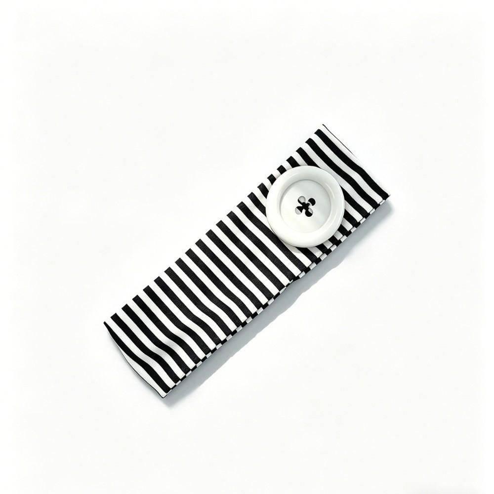 Stretch Fabric Sports Striped Printed Headband Oversized Button Fitness Hairband Ladies
