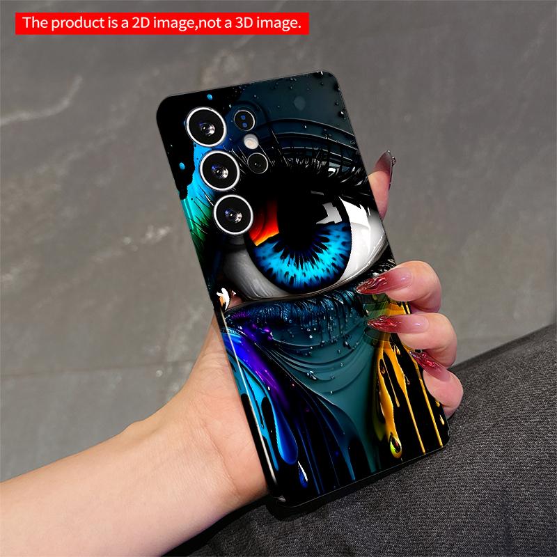 2DFlat Samsung phone case Vibrant Eye Paint Splash Design Applicable to Galaxy S23 S24 S25ULTRA S26 A12 A14 A15 A16 A54 A55
