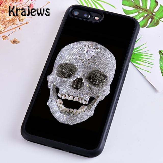 Krajews Skull with dimand eyes Phone Case Cover For iPhone 17 Air 16 15 14 plus 12 13 pro max coque Fundas