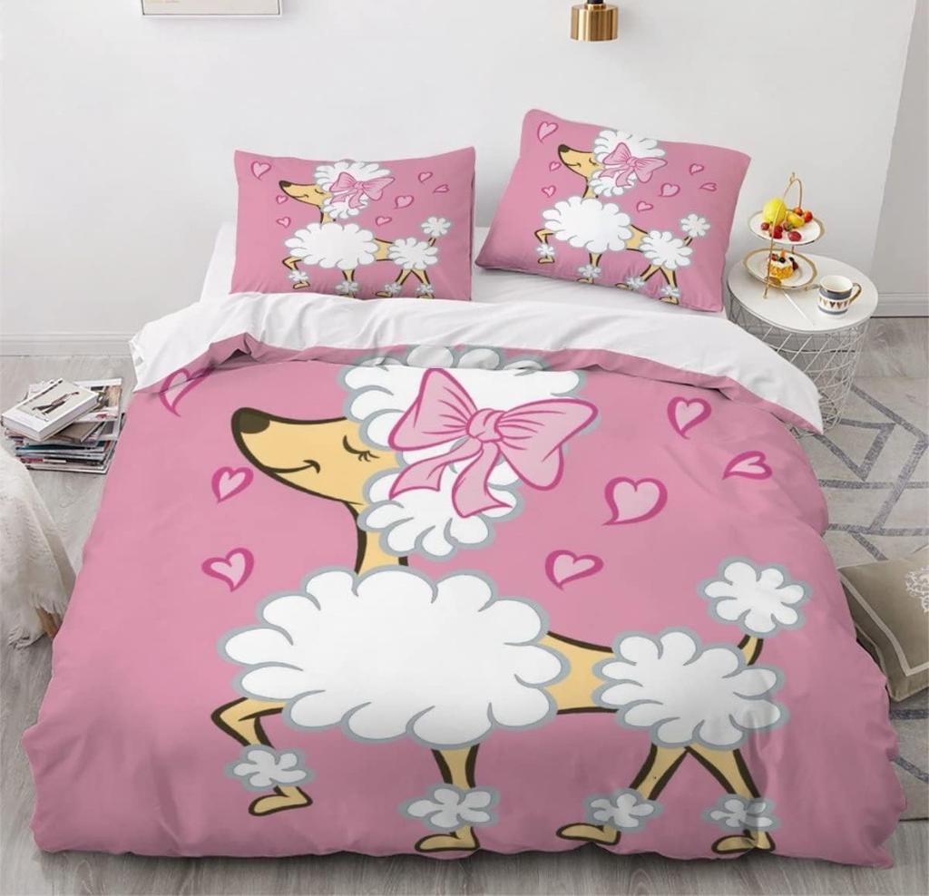 French Bulldog Duvet Cover Set Cute Animal Pattern Bed Set 3D Print Pet Dog Bedding Set for Children Boys Girls Adults 3-Piece