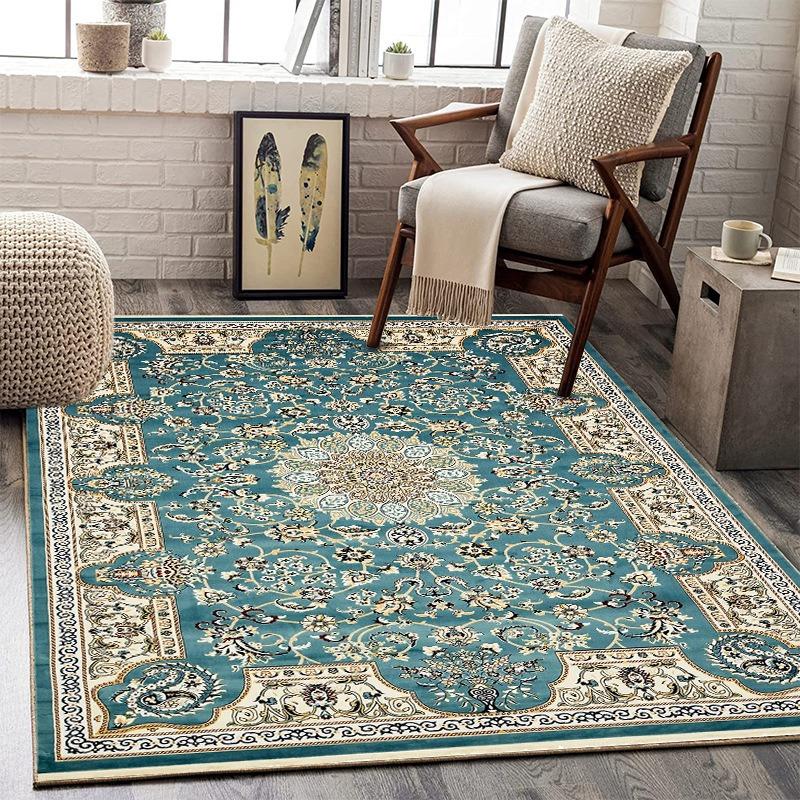 Dywaniki ze wzorem etnicznym Kolorowe geometryczne kwiatowe wzory Kolekcja bohemy z szarym fotelem Dekor roślinna Akcent domowy