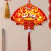 Blessing Fu Character Pendant DIY Cartoon Traditional New Year Lucky Pendant Handmade with Light String Wall Hanging Ornament