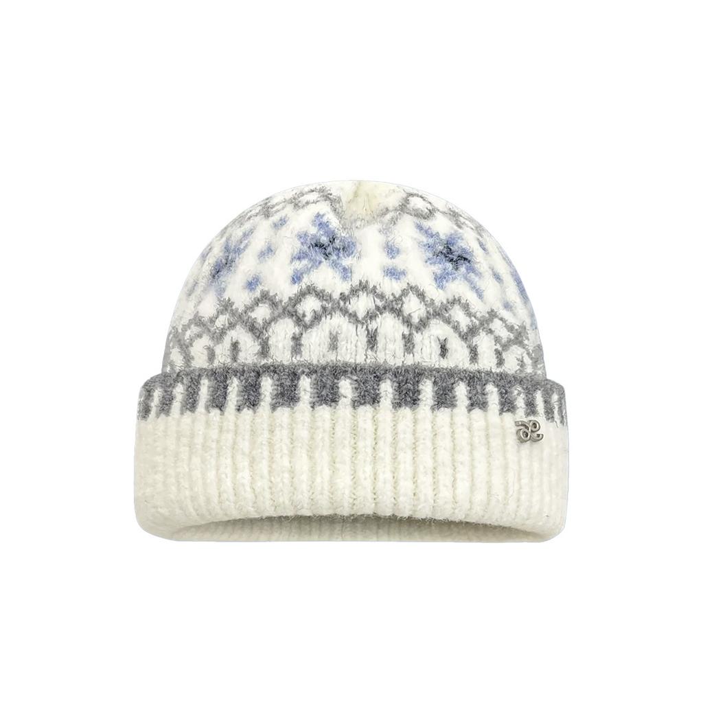 Big head circumference fashion versatile ear protection wool hat autumn and winter new retro jacquard Merad Fair Island knitted hat