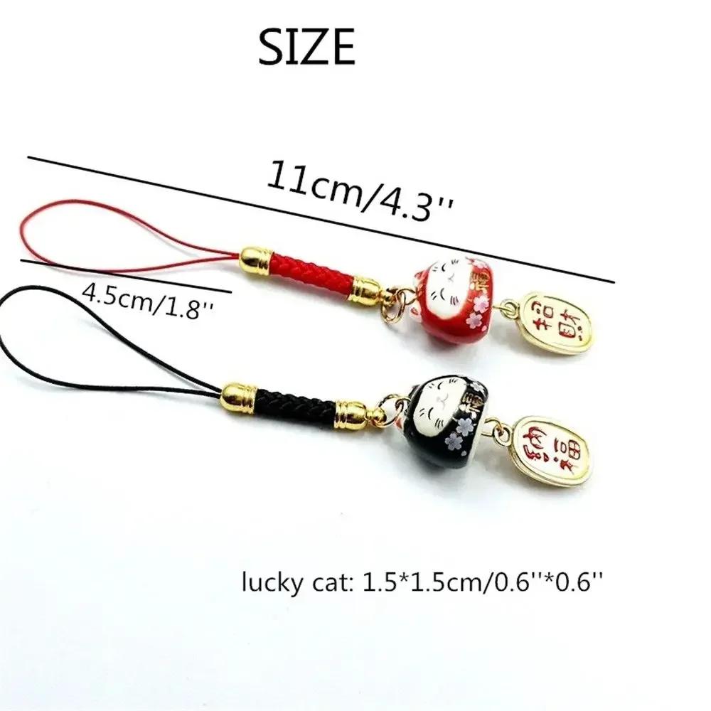 Decoración de Cuerda Lanyard Japonés Correas para Teléfono Correa para Llaves de Teléfono Gato de la Suerte Accesorios para Bolsos