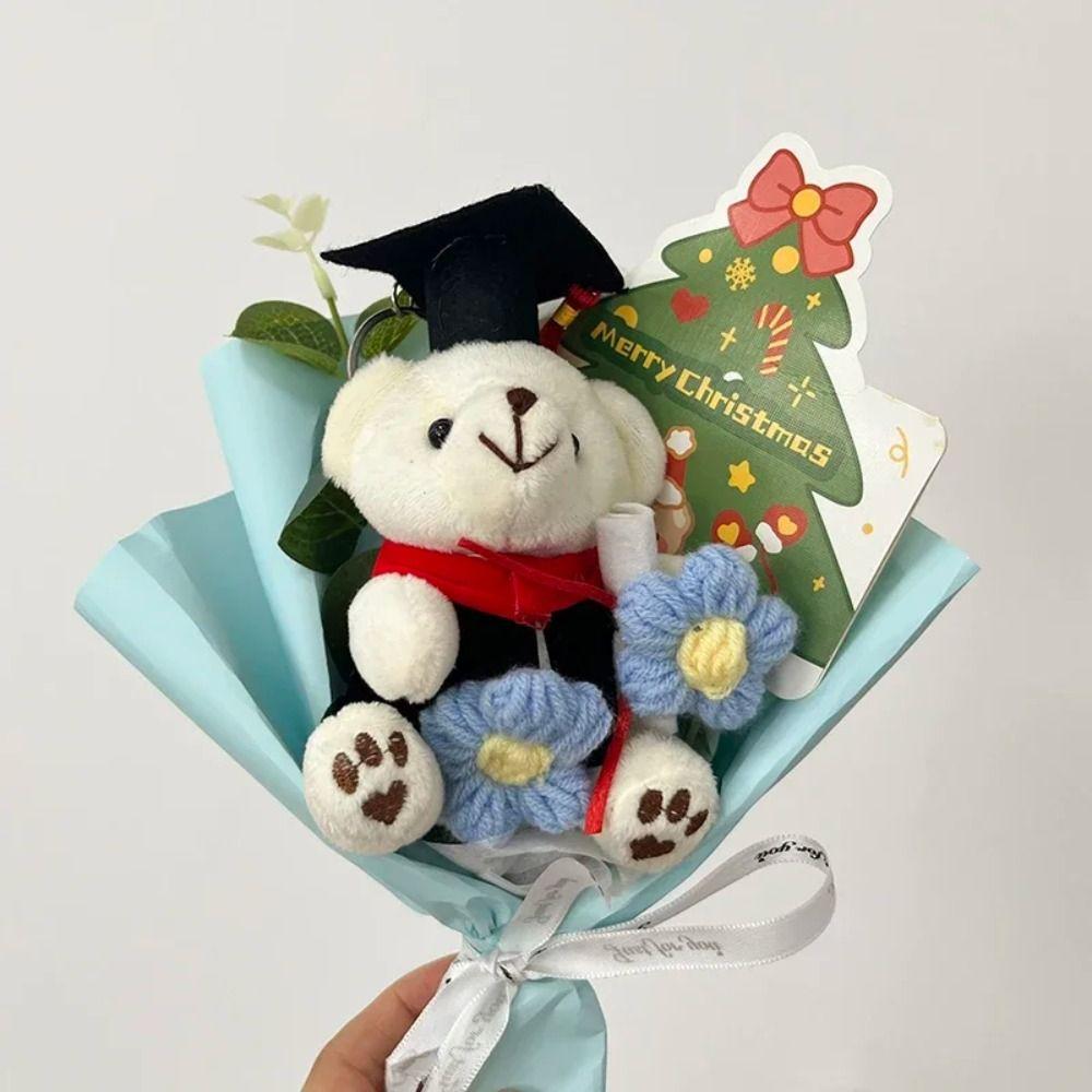Graduation Season Little Bear Crochet Bouquet Mini Bear Bouquet  School Graduate Gifts